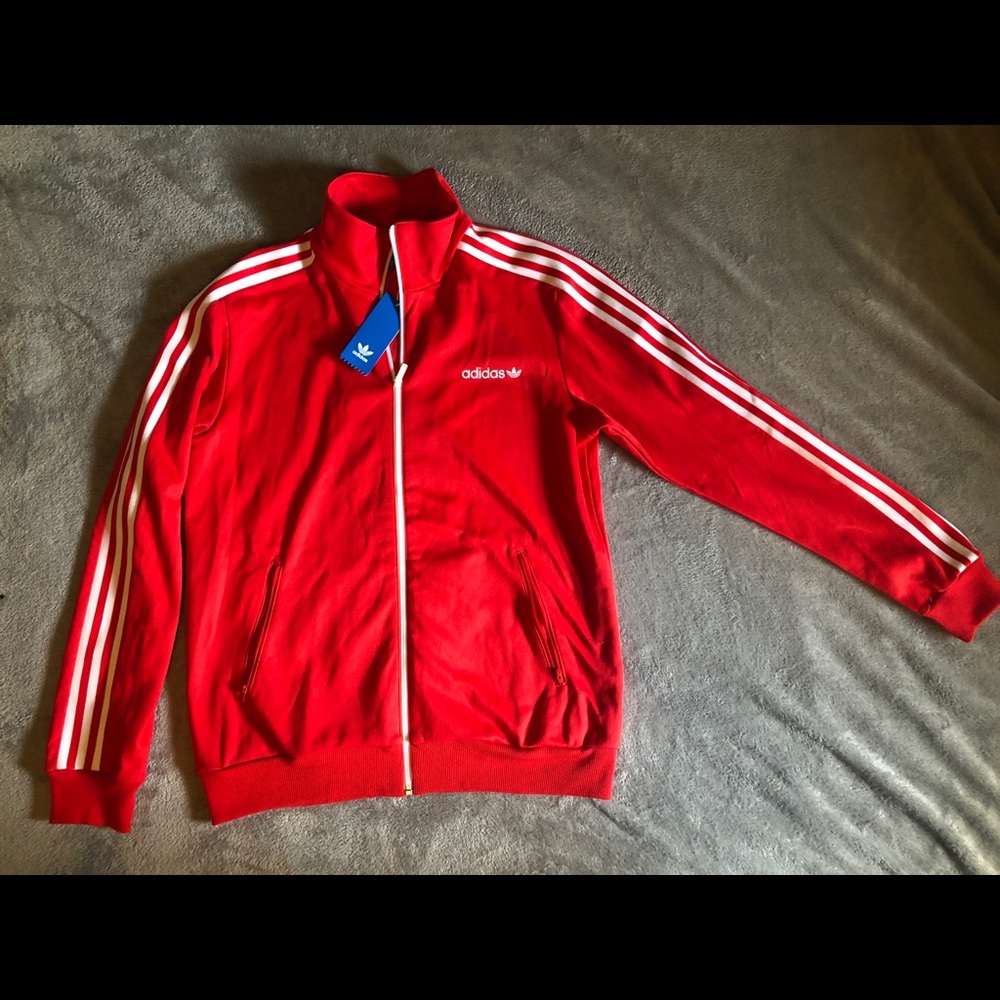 Adidas Track Jacket Red Unisex size M